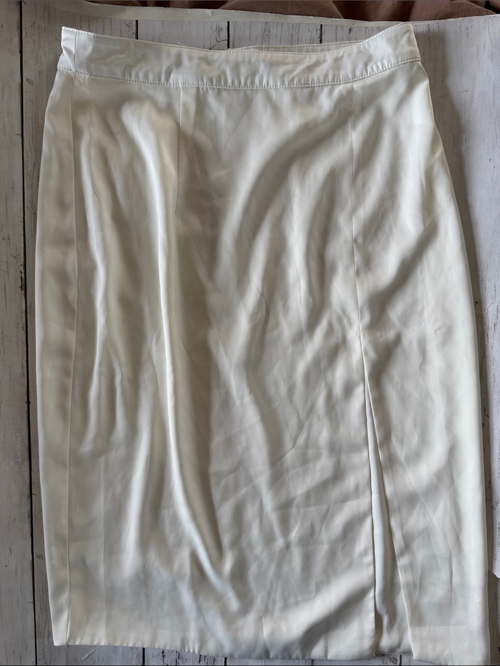 Fashion Nova White Pencil Skirt with Front Slit